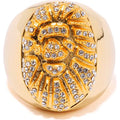 APE HEAD CRYSTAL STONE RING