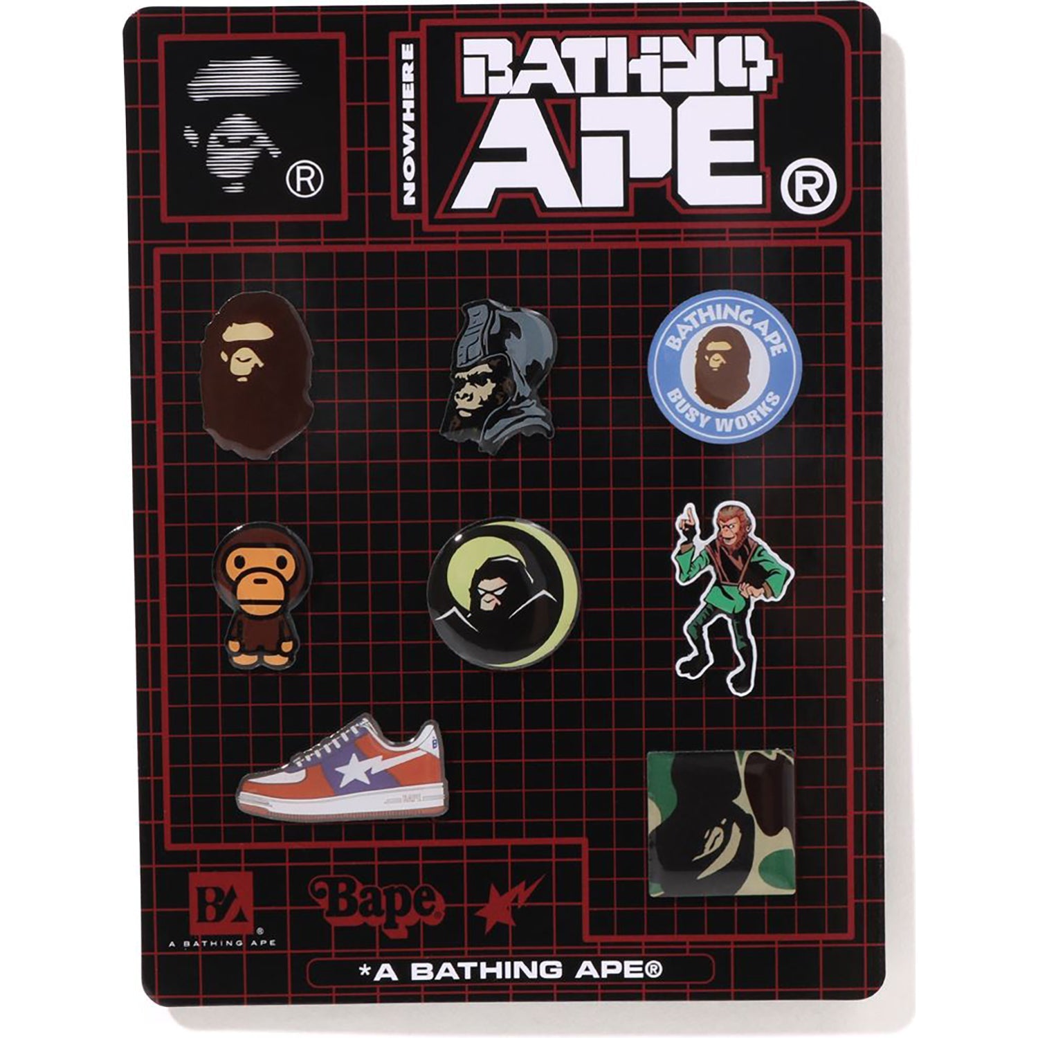 A BATHING APE PINS SET