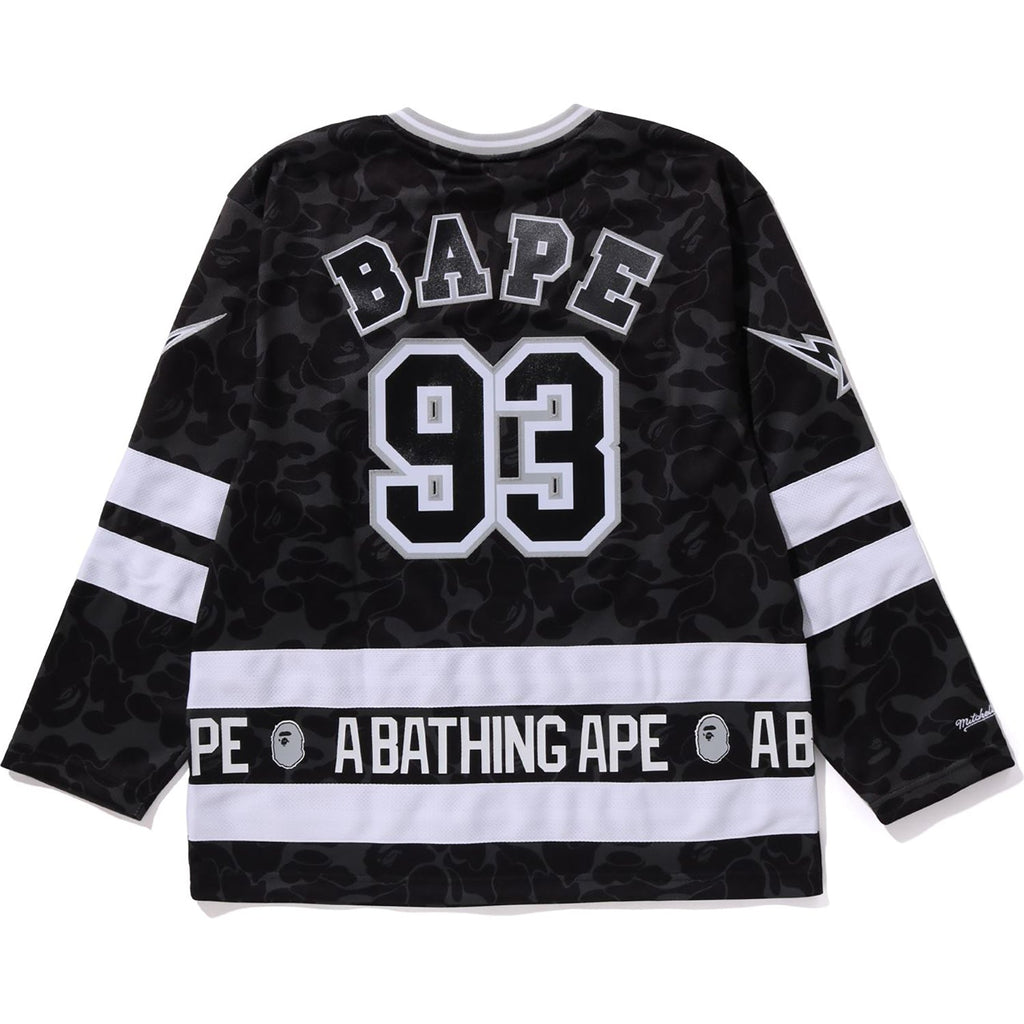 BAPE X MITCHELL & NESS NHL LOS ANGELES KINGS MESH HOCKEY JERSEY L/S TEE MENS