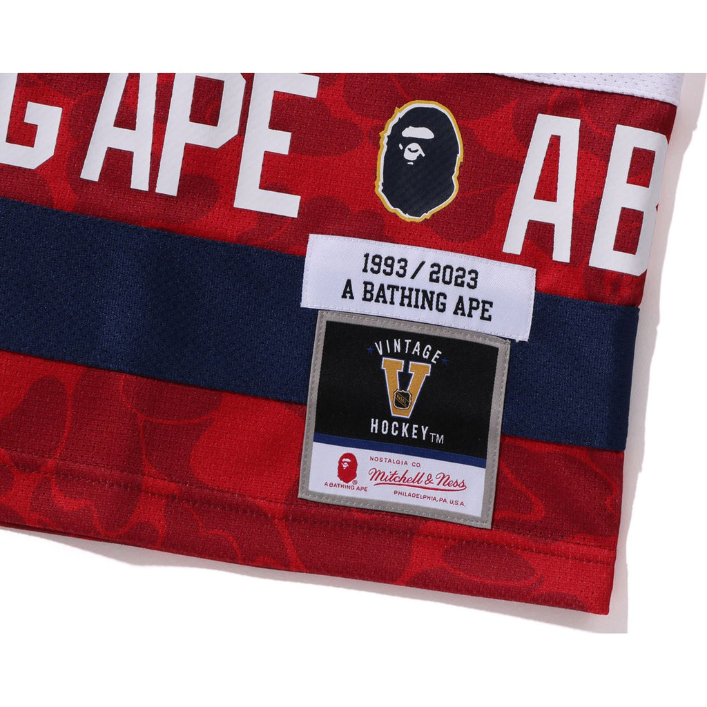 BAPE X MITCHELL & NESS NHL FLORIDA PANTHERS MESH HOCKEY JERSEY L/S TEE MENS