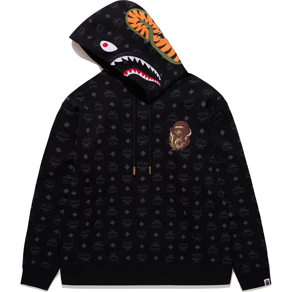BAPE X MCM SHARK PULLOVER HOODIE MENS