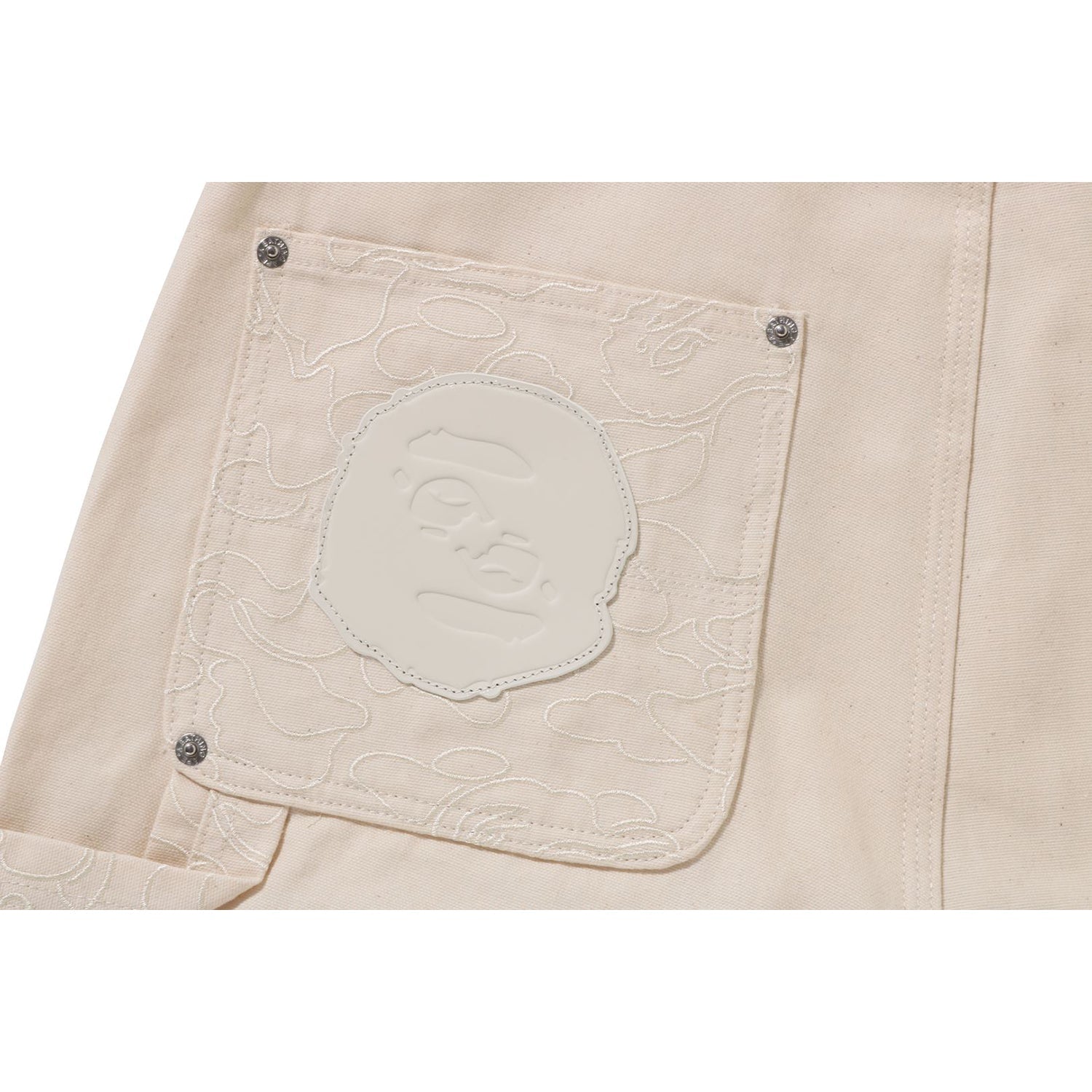 LINE CAMO PATCH DENIM DOUBLE KNEE WORK PANTS MENS