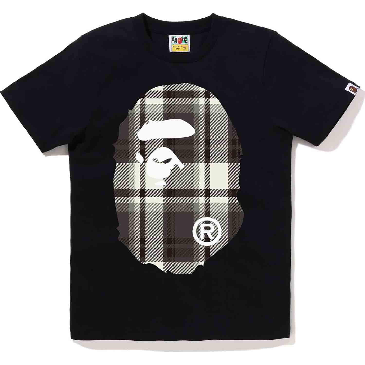 BAPE CHECK BIG APE HEAD TEE LADIES
