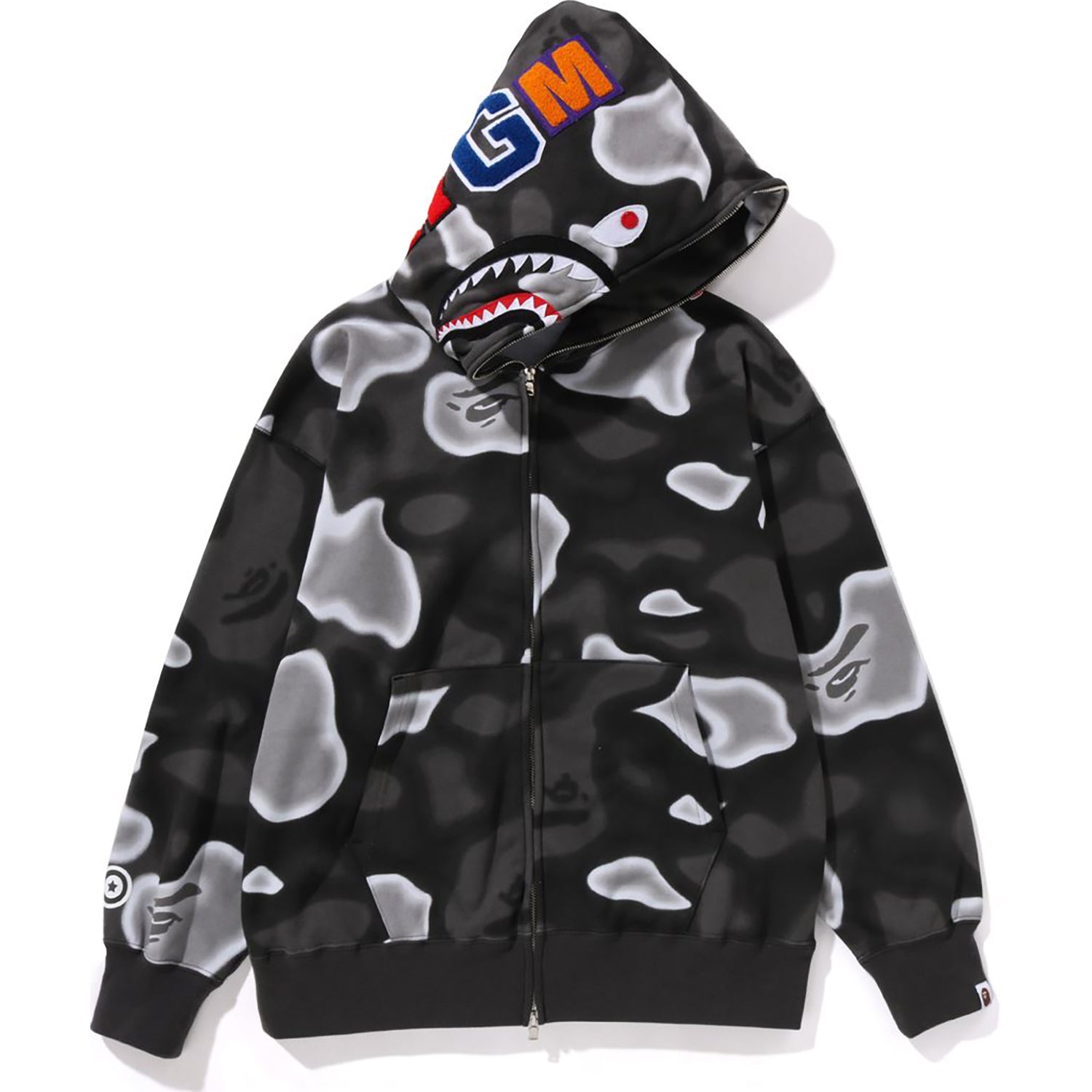 LIQUID CAMO SHARK FULL ZIP HOODIE RELAXED FIT MENS