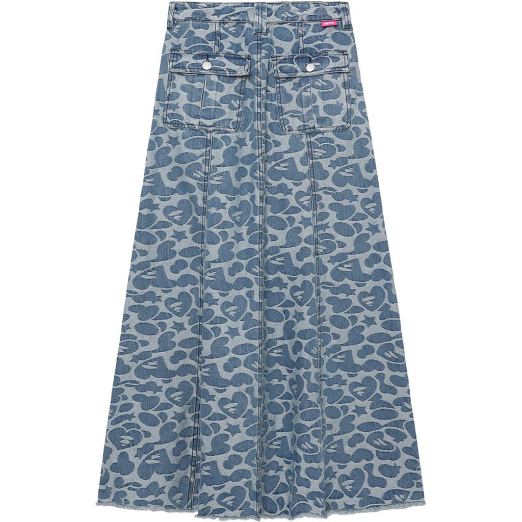 APEE PATTERN DENIM LONG SKIRT LADIES