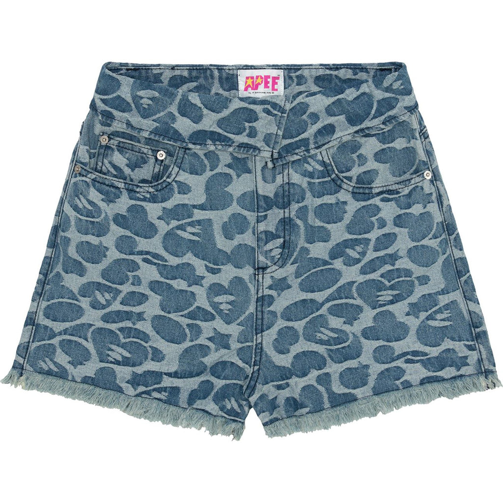 APEE BITE FLIP PATTERN DENIM SHORTS #1 LADIES