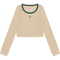 APEE RIBBED TOP WITH COLOR MIXED COLLAR LADIES