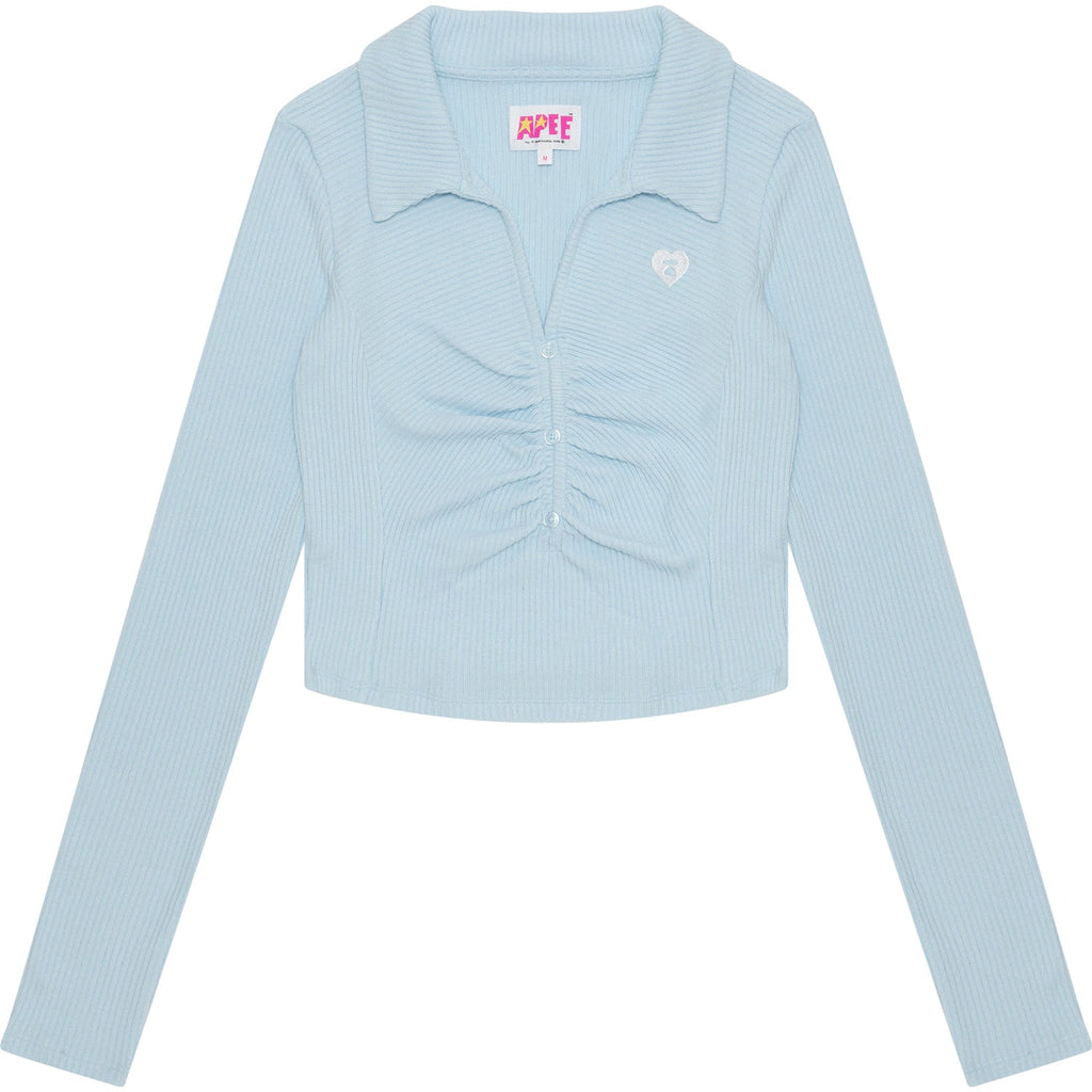 APEE BUTTON UP CROPPED TOP LADIES