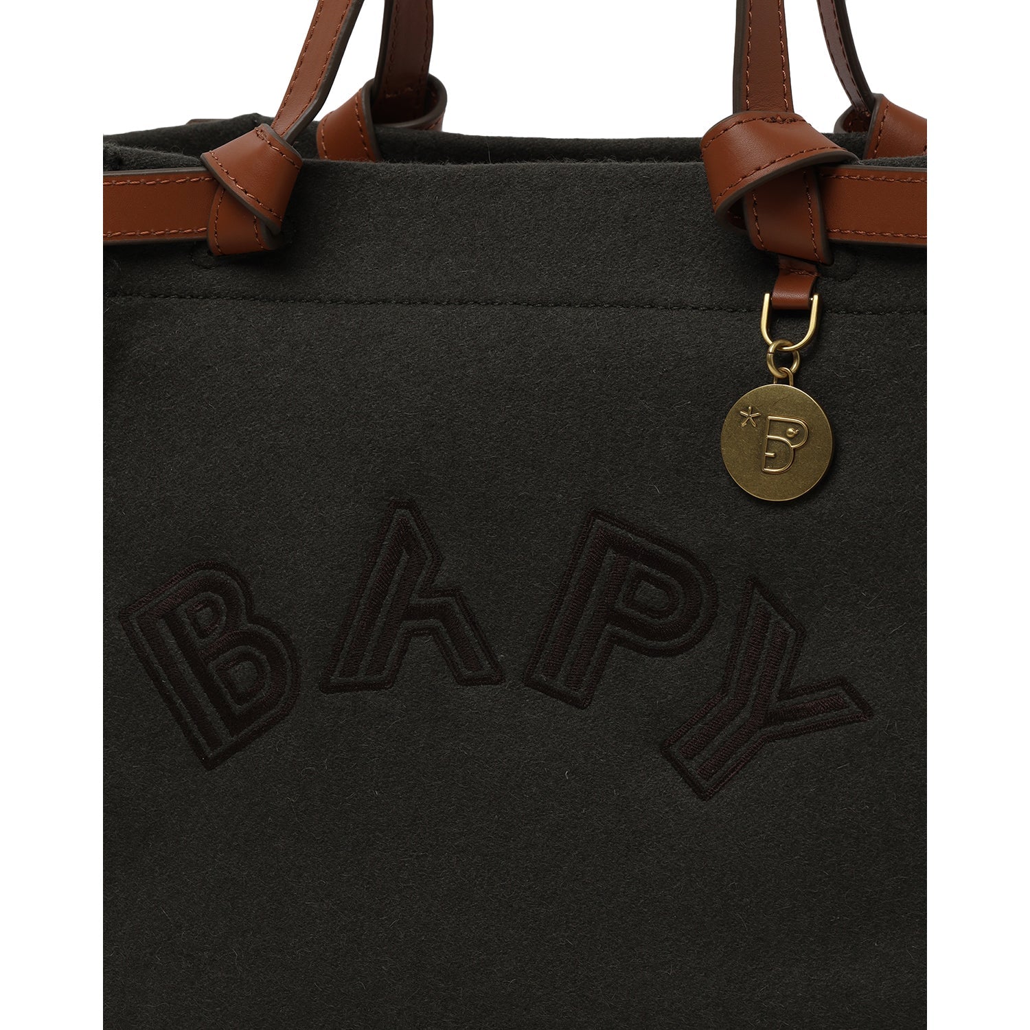 BAPY KNOTTED HANDLES FLANNEL BAG LADIES